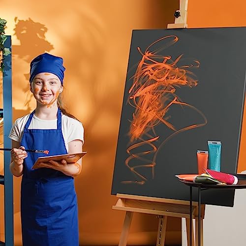 Ctosree 2 Pack Stretched Canvas for Painting, Large Black Cotton Art Large Triple Primed Profile Blank Canvases for Watercolor Acrylics Oil Painting(24 x 36 Inch)