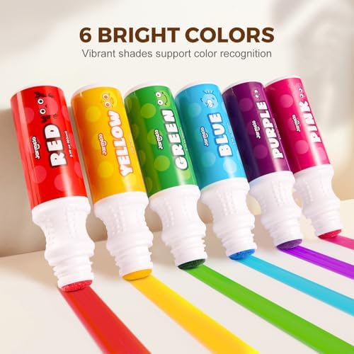 Jar Melo Washable Dot Markers for Toddlers, 6 Colors, Large 60ML