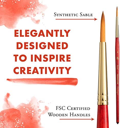Princeton Heritage, Series 4050, Synthetic Sable Paint Brush for Watercolor, Round, 4