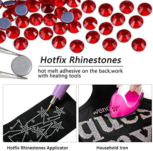 Beadsland Hotfix Rhinestones Bulk, Light Siam, SS8, 14400pcs