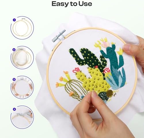 Caydo 6 Pieces 7 Inch Embroidery Hoop with Metal Screw