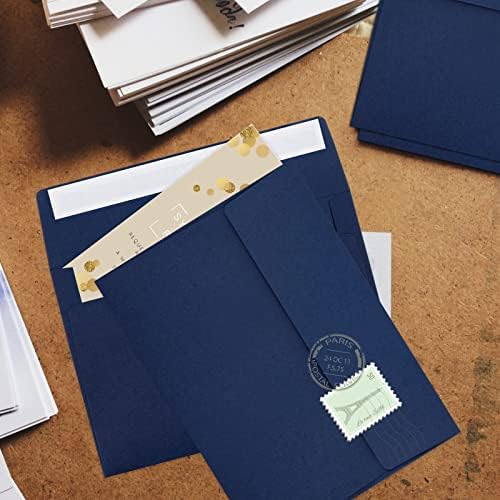 50 Packs 5x7 Envelopes A7 for Invitations, Printable Invitation Envelopes Self Seal for Weddings, Invitations, Photos, Greeting Cards, Mailing (Navy Blue)