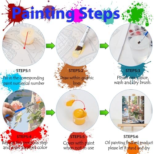 Arpilul Flowers Paint by Number for Adults-Paint by Numbers for Adults Beginner, Adult Paint by Number Kits on Canvas for Home Wall Art Decoration and Gifts 16x20Inch(Z-YH43)