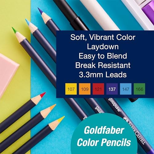 Faber-Castell Try It Box: Dry Mediums, 26 Piece Sketching Coloring Art Set with Colored Pencils, Graphite Pencils, Pastels, Pitt Artist Pen and Art Tools