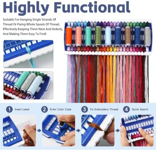 50 Position Embroidery Floss Organizer Thread Organizers with 15P Card