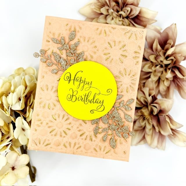 1pc Circle Tag Metal Cutting Die Cut and 2pc Clear Stamps Happy Birthday Stamp for Paper Craft Handmade Card Template Stencil Alina Crafts Art Tools