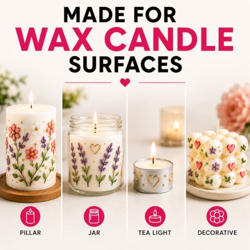 BALTIC DAY Candle Wax Pen Set, 12 Colors, 30ml Each, Non-Toxic Candle Paint Pens with Precision Tip for Candle Decorating, DIY Candle Making, Writing, Painting, Crafts & Personalized Gifts