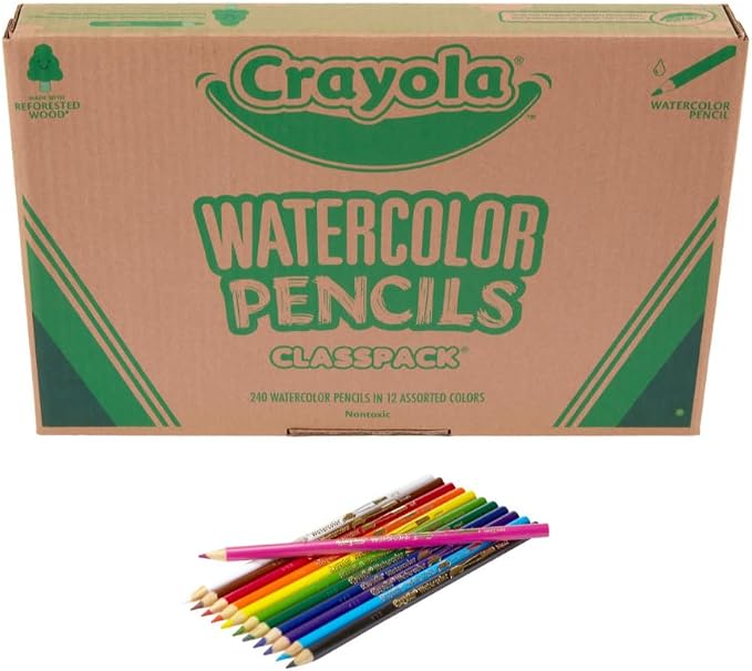 Crayola Classpack Watercolor Pencils 240ct, Bulk Classroom Supplies Set