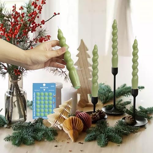 Candle Sticky Dots - Green Wax Candle Adhesive - Unscented Cire Adhesive for Secure Placement - Easy Clean and Traceless - Pack of 24