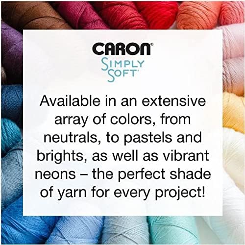 Caron Simply Soft Party Acrylic Yarn for Crocheting Soft, Snow, 3-Pack