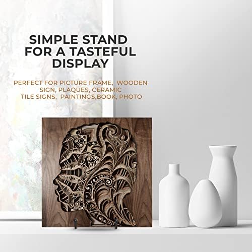 TR-LIFE 4 Pack 6 Inch Plate Display Stands -Picture Holder Stand for Decorative Plate, Book, Photo Frame Easel (Black)
