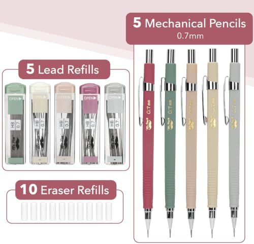 Mr. Pen- Mechanical Pencil Set with Lead and Eraser Refills, 5 Pack