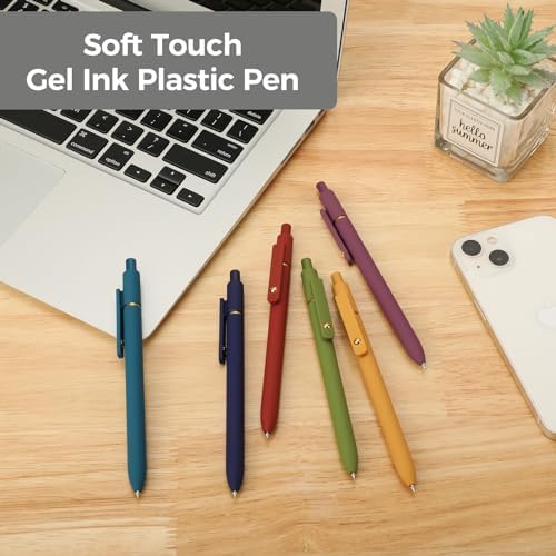 Ddaowanx Gel Pens,6 Pcs 0.5mm Retractable Quick Dry Black Ink Pens | Fine Point Smooth Writing Pens for Journaling and Planner,Cute Desk Accessories Office&School Supplies,Gifts for Women