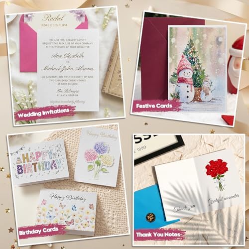 KOVIEDE 60 Pack Foldable Blank Watercolor Cards with Envelopes 4" x 6"