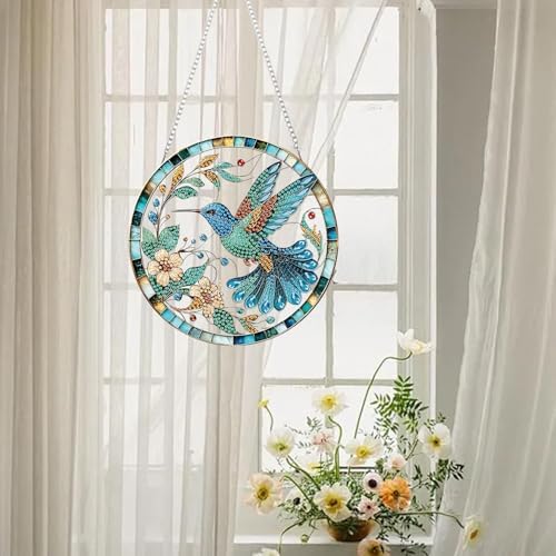 AIBOERL Hummingbird Diamond Art Kits for Adults, Acrylic Hanging Suncatcher