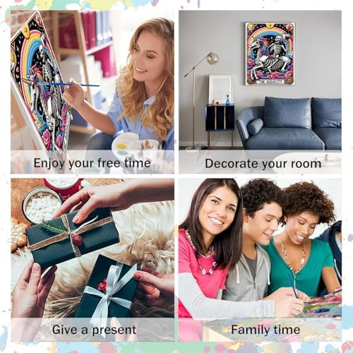 GOUOYANA Paint By Numbers Kit for Adults-Skull THE ADUACITY Funny Canvas | Adult Paint by Number Kits on Canvas for Painting DIY Skull THE ADUACITY Painting by Numbers for Home Wall Art Gift12X16in