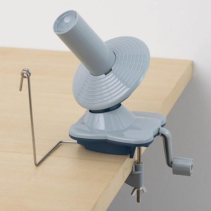 Knit Picks Yarn Ball Winder for Knitting and Crocheting (Blue) | Manual ball winder that winds up to 100g or 3.5 ounces of yarn into a cake