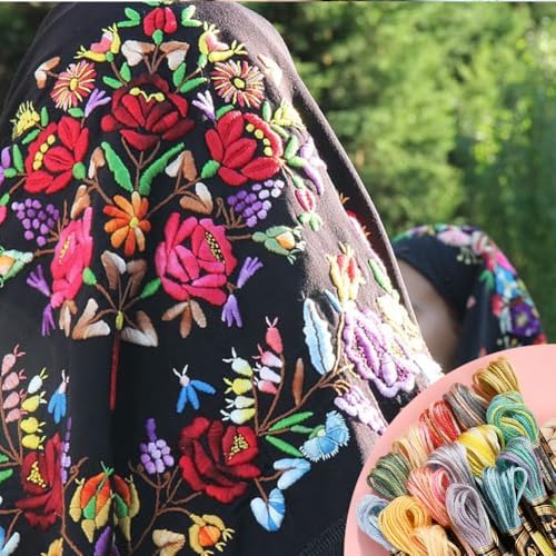 6 Strands Variegated Rainbow Embroidery Floss for Hand Sewing