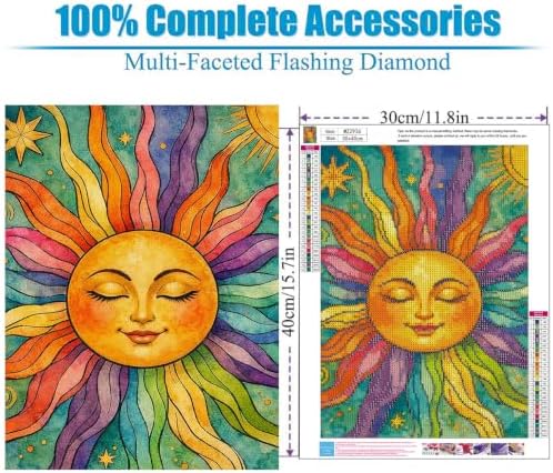 Lophomie Diamond Art Kits for Adults, 5D Sun Diamond Painting Kits 12x16 in