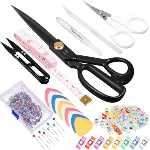 Lasnten 10'' Fabric Scissors Heavy Duty Sewing Scissors for Fabric Cutting