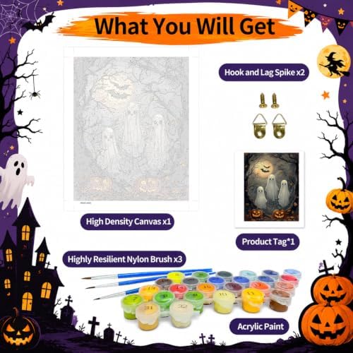 SUJINMEI Ghosts Paint by Numbers Kit for Adults Without Frame 16X20 inch