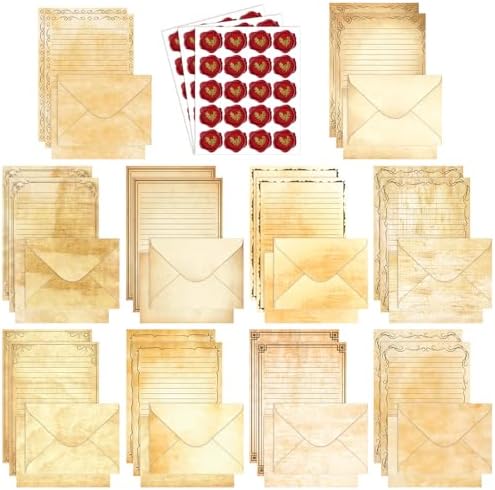 TaoBary 160 Pcs Vintage Stationery Paper and Envelopes Set, 5.5 x 8.25''