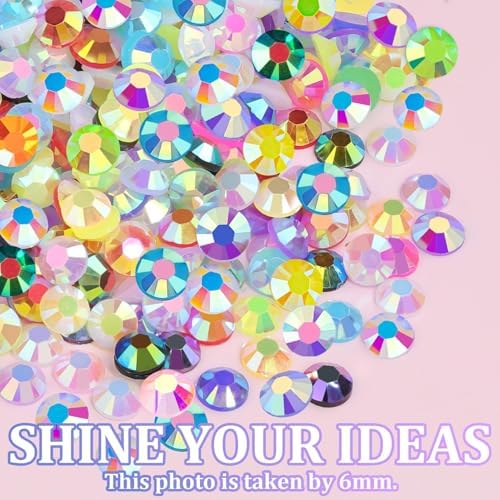40000Pcs Resin Jelly Rhinestones for Bedazzling, 3mm Mixed-Color Flatback Gems for Diamond Art, Bedazzler Kit with 1Pcs 10ml B7000 Jewelry Glue for Crafting Crafts Book Shoes Nail Art