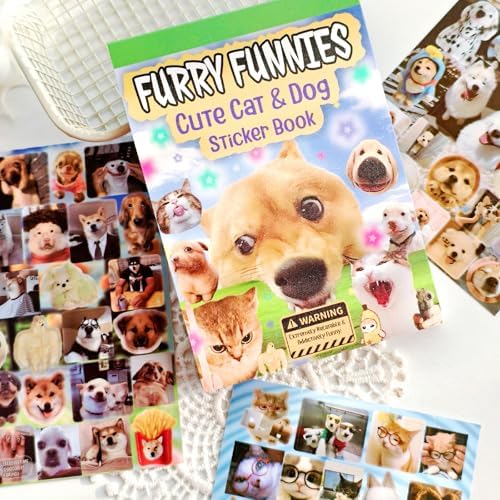 800 Pcs Cats & Dogs Meme Stickers 30 Sheets Cute Funny Sticker Book