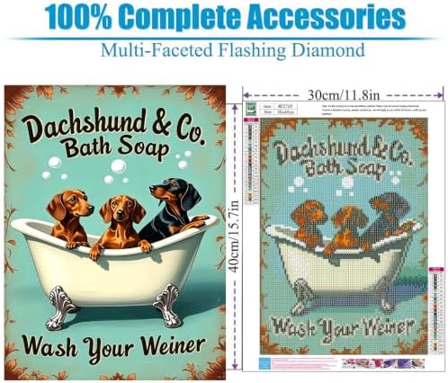 Lophomie Diamond Art Kits for Adults, 5D Dog Diamond Painting Kits 12x16 in