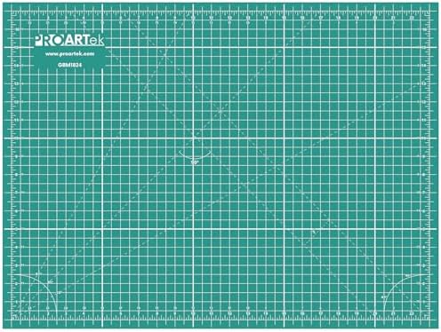 Proartek PK00007 Model GBM1824 Series 18" x 24" Professional Cutting Mat; Double-Sided Green/Black; Self-Healing; For Graphic Arts, Hobbies, Quilting, Scrapbooking, and other Cutting Projects