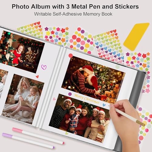 Zesthouse Large 18In Photo Album Self Adhesive 60 Pages, Scrapbook Albums with Sticky Page Holds 10x12 & 8x10 & 5X7 & 4x6 Pictures, DIY Photo Book Ideal Gift for Family Wedding Baby