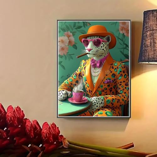 BAWKENTON Diamond Art Kits for Adults, DIY Cheetah Wall Decor