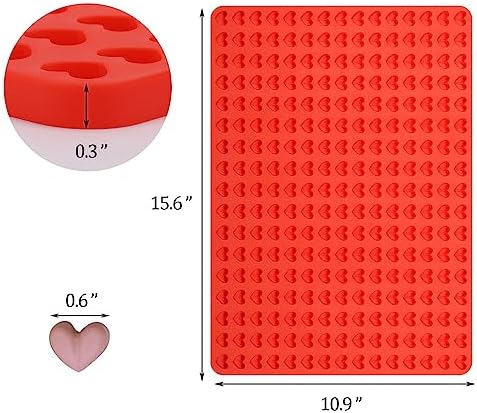 2 Pcs Mini Silicone Heart Molds, 255-Cavity Heart Shaped Chocolate Molds for Baking, Candy, Wax Melts Beads, Ice Cubes, Homemade Dog Training Treats
