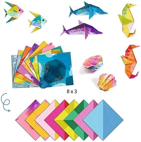 DJECO Origami Paper Craft Kit - Sea Creatures (Level 3)