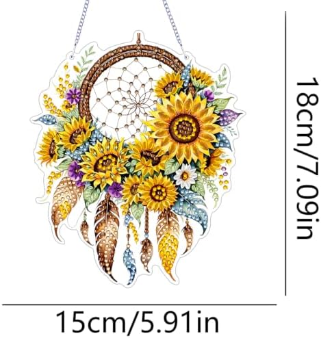 ARPADAMO Sunflower Diamond Art Kits for Adults, Acrylic Hanging Suncatcher