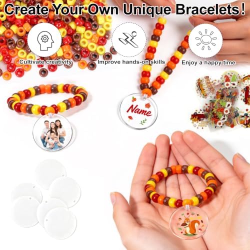 YGEINIT 24 Sets Fall Bracelet Making Kit, Thanksgiving Beads for DIY Craft