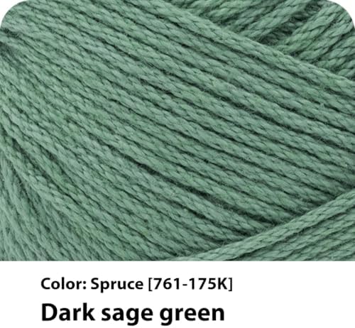 Lion Brand Yarn, 24/7 Cotton Yarn, Spruce, Green, 3 Pack