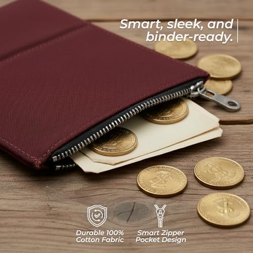 Wanderings Zipper Case Card Sleeve Holder Travelers Journal Accessory for Refillable Travel Journals - Pocket/Passport Size - 3.5" x 5" - Durable 100% Cotton Fabric Planner Accessories