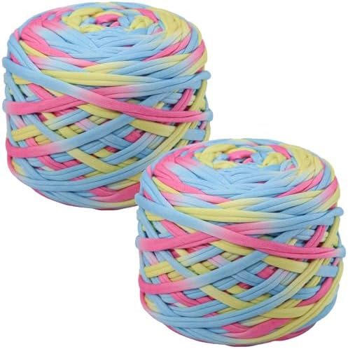 800g T-Shirt Yarn, 260 Yards Elastic Fabric Crochet DIY 04