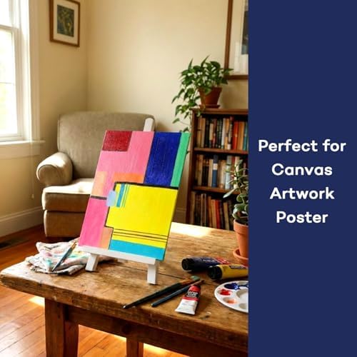 Artkey White Wooden Display Easel Stand, 13 Inch Folding Tabletop A-Frame Mini Easels for Canvas, Photos, Wedding Signs & Menus, Solid Radiata Pine Wood, 2 Pack