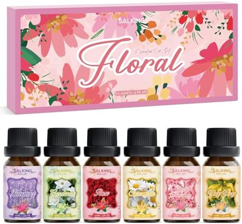 SALKING Floral Essential Oils Set, Premium Pure and Natural Diffuser Oil