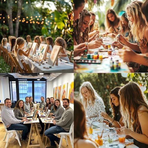 12pcs Pre Drawn Canvas to Paint for Adults, Pre Printed Canvas 8 X 10 Inch, Painting Kits for Adults Home Decor, Ladies Night Party Game, Ready to Paint for Beginners (Flower Close-up)