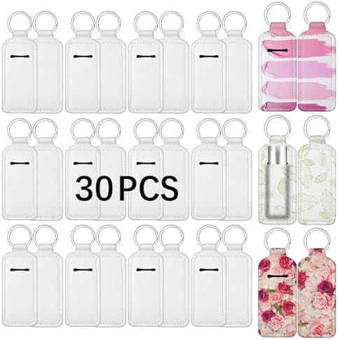 Sublimation chapstick holder blanks keychain,Bulk Neoprene Sleeve Key Ring Holder for sublimation keychain