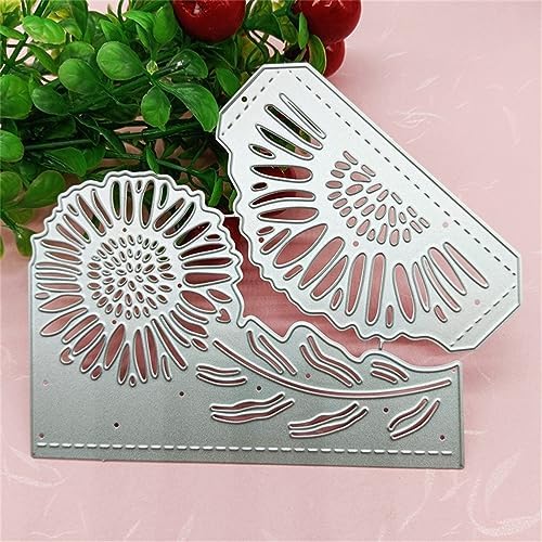 Scrapbooking Die-Cuts for Card Making, Christmas Metal Cutting Dies, Paper Craft Punch Template, Background Embossing Stencils, DIY Album Décor (Flower-14x11.5cm)