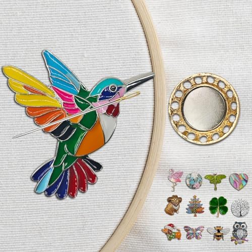 Magnetic Needle Minder Magnet Embroidery Accessories and Supplies Embroidery Needle Holder Cross Stitch Holder Needlework Supplies (Colorful Bird)