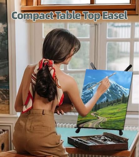 Tabletop Easel for Painting, 16" to 21" Artist Table Display Tripod