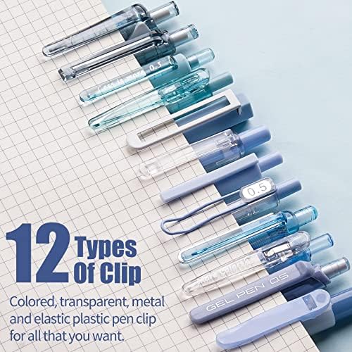 Four Candies Cute Blue Pens, Black Gel Ink, Ocean - 12ct, 0.5mm Fine Point