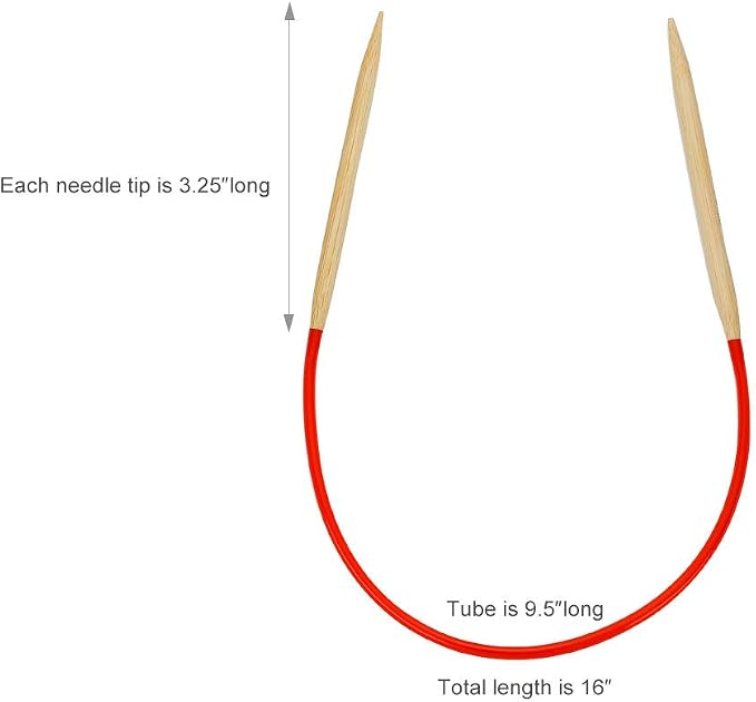 18 Pairs Circular Knitting Needles Set, Vancens Premium Bamboo Knitting Needles with Colorful Plastic Tube, 5 Kind of Tools for Weave are Included, 18 Sizes: 2mm - 10mm, 16 Inches Length