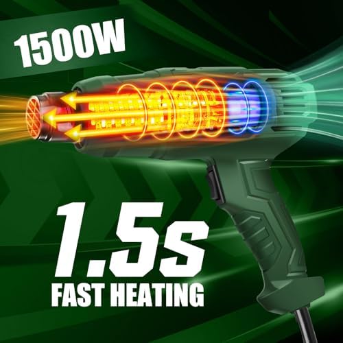 1500W Heat Gun, Fast Heat Hot Air Gun Kit