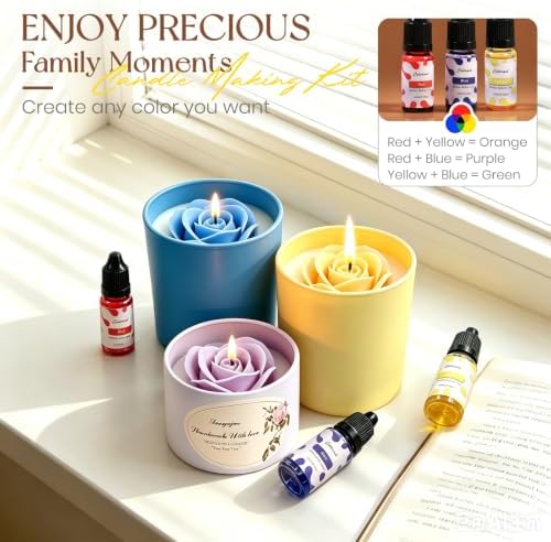 Fanyajoo Candle Making Kit,Candle Making Kit for Adults & Beginners–1200g Soy Wax，Digital Wax Melting Pot, Floral Candle Molds, Gift Boxes,Complete DIY Set，Perfect for Home Crafts & Giftin